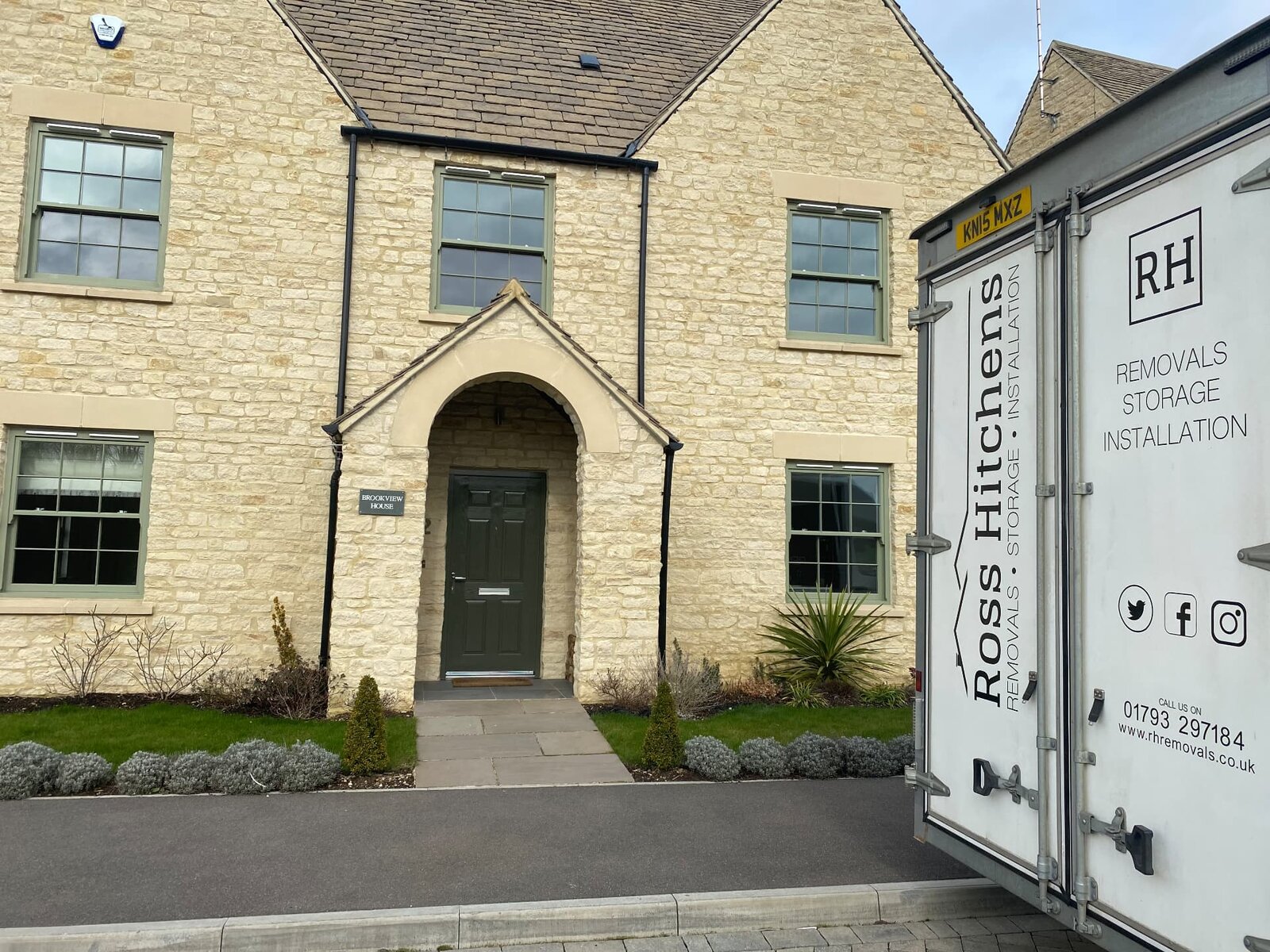 RH removal body outside a new Cotswold stone house